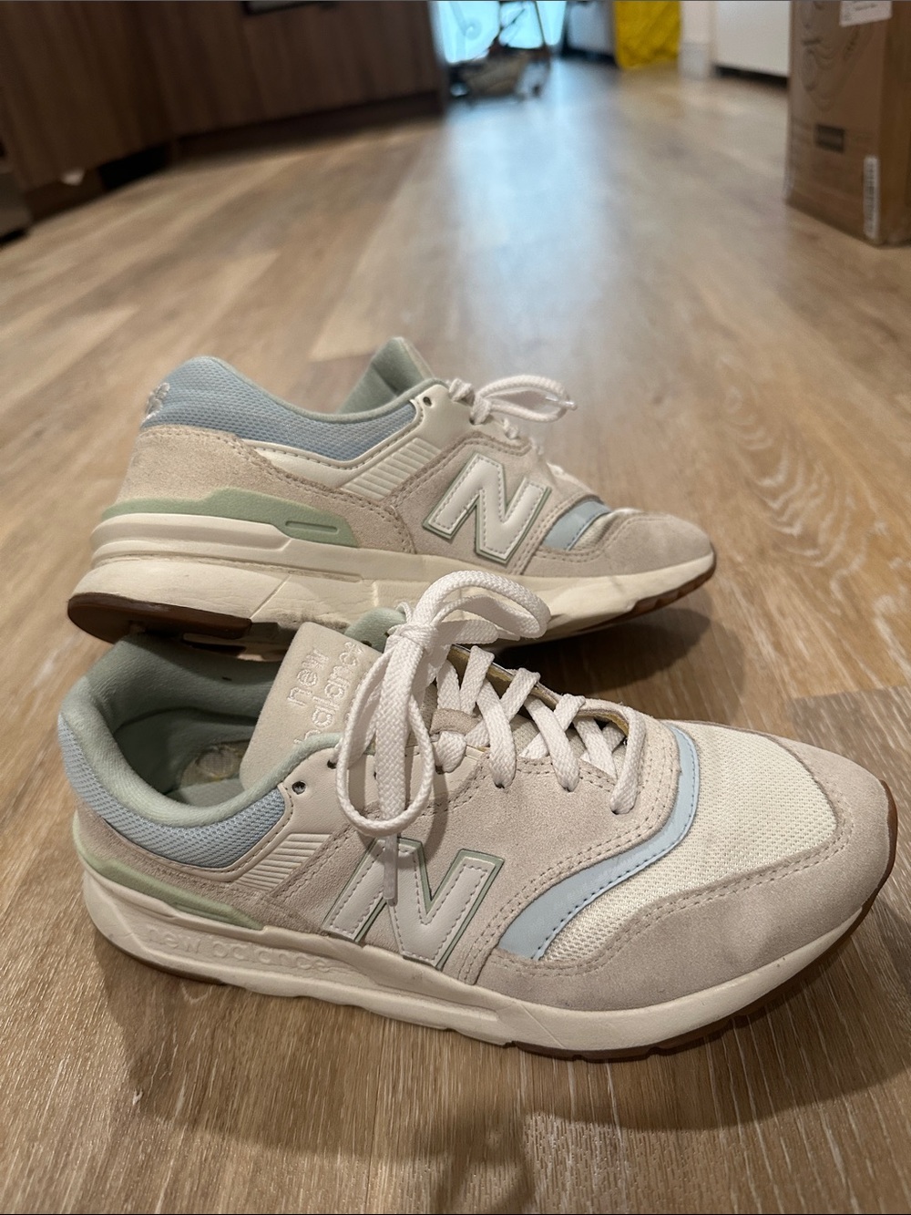 New Balance Cream, Light Blue & Mint Women's Sneakers